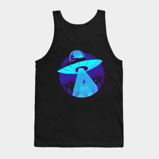 UFO Abduction Flying Saucer Graphic Tank Top